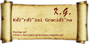 Körözsi Graciána névjegykártya